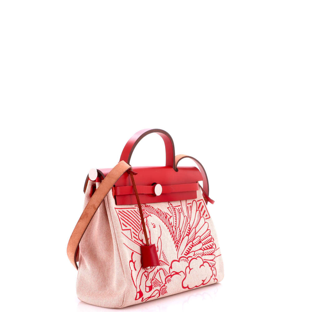 Hermes 31 Herbag Zip Pegase Pop Toile and Leather - Picture 3 of 8